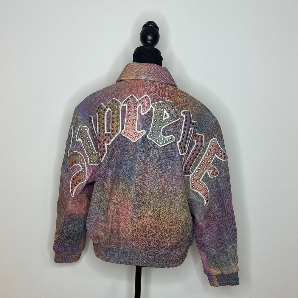 [UNISEX] SUPREME Multicolour Real Lamb Leather Varsity Jacket S | Deadstock - Picture 3 of 12